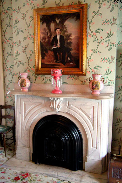 Bedroom fireplace at Chatillon-DeMenil Mansion. St. Louis, MO.