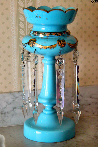 Blue glass sconce at Chatillon-DeMenil Mansion. St. Louis, MO.