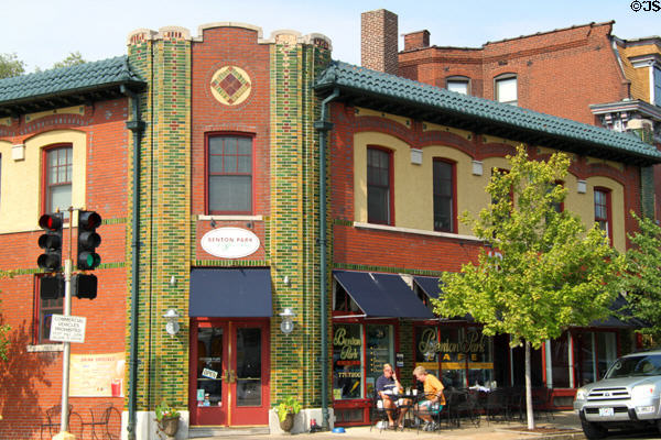 Corner coffee shop with elaborate brickwork (1900 Arsenal St.). St. Louis, MO.