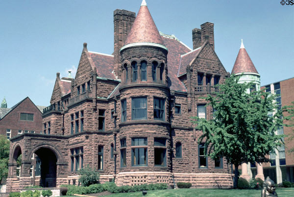 Samuel Cupples House Museum (1890s) (3673 W. Pine Blvd. on St. Louis University campus). St. Louis, MO. Style: Richardsonian Romanesque. Architect: Thomas B. Annan. On National Register.