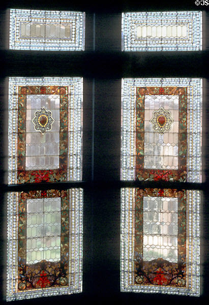 Stained glass windows at Samuel Cupples House. St. Louis, MO.