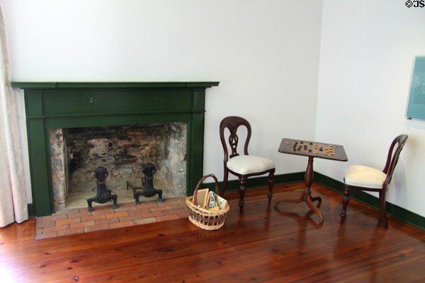 Fireplace & chairs in Grant home at Ulysses S. Grant NHS. St. Louis, MO.