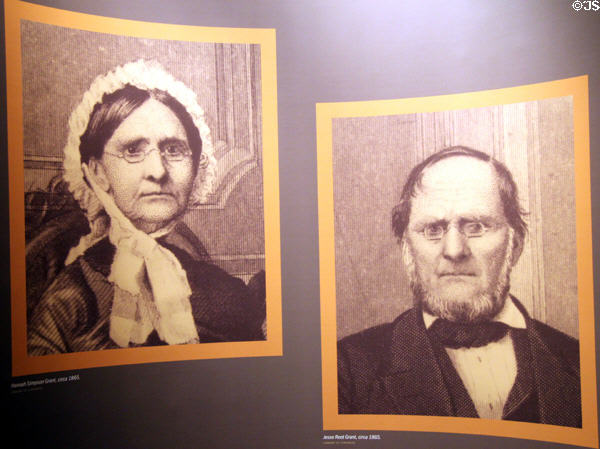 Photos of Hannah Simpson Grant (1798-1883) & Jesse Root Grant (1794-1873), parents of Ulysses S. Grant at his NHS. St. Louis, MO.