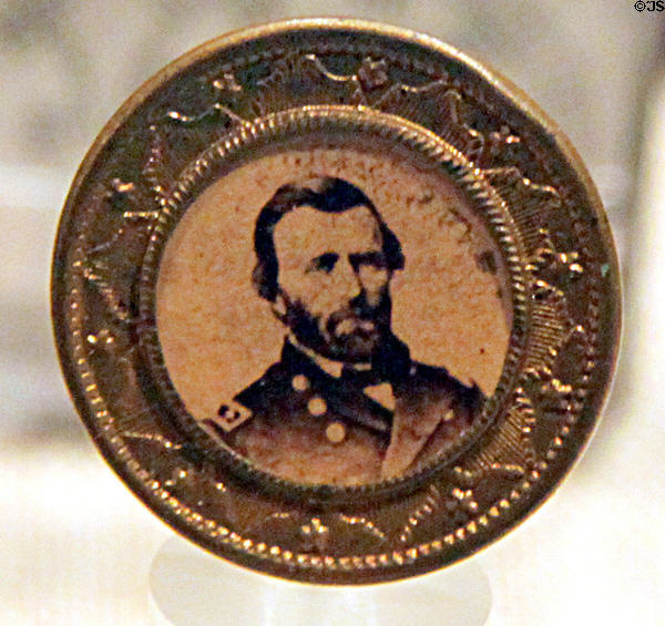 Ulysses S. Grant presidential campaign pin at his NHS. St. Louis, MO.