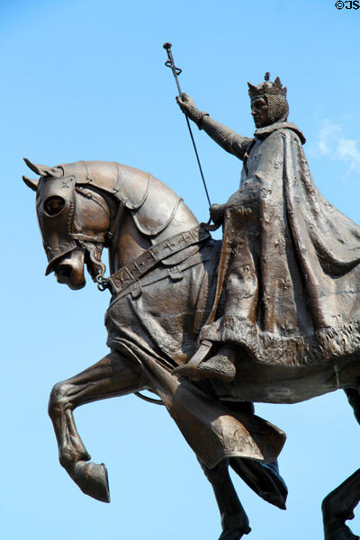 King Louis IX of France statue details at Saint Louis Art Museum. St. Louis, MO.
