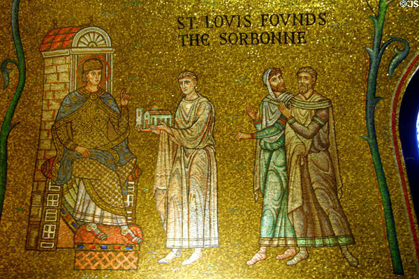 Saint Louis founds the Sorbonne mosaic at St Louis Cathedral. St Louis, MO.