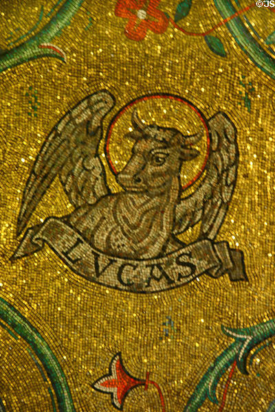Bull symbol of Evangelist Luke at Saint Louis Cathedral. St Louis, MO.
