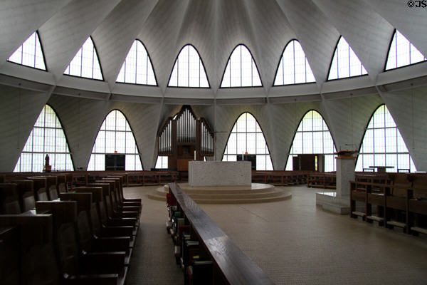 Interior of Priory Chapel with organ. St. Louis, MO.