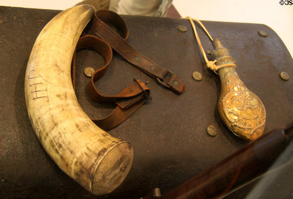 Powder horns (c1830s) at Jefferson Barracks Military Museum. St. Louis, MO.