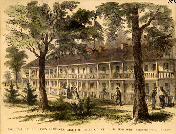 Graphic of Jefferson Barracks Hospital at Military Museum. St. Louis, MO.