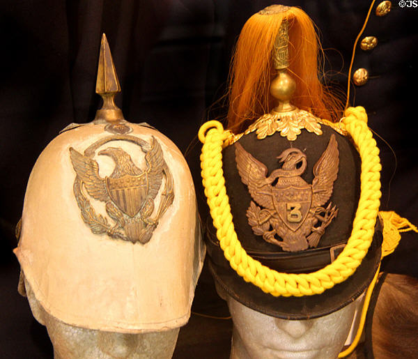 Cavalry Dress Helmets (1872 & 1881) at Jefferson Barracks Military Museum. St. Louis, MO.