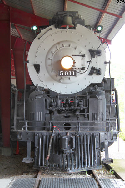 Atchison, Topeka & Santa Fe #5011 steam locomotive (1944) (2-10-4) built by Baldwin Locomotive Works at St. Louis Museum of Transportation. St. Louis, MO.