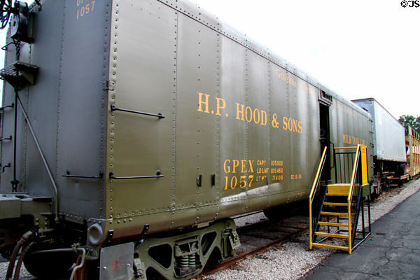 H.P. Hood (G.P.E.X.) #1057 Milk Tank Car (1930) by General American Transportation Co. at St. Louis Museum of Transportation. St. Louis, MO.