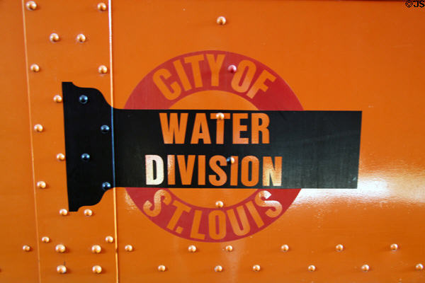 St Louis Waterworks Railway #10 Interurban Car (1914) name plate at St. Louis Museum of Transportation. St. Louis, MO.