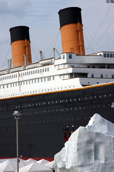 Titanic Museum sits next to model ice berg. Branson, MO.