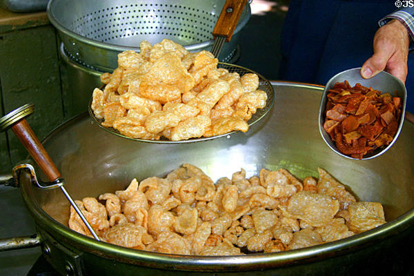 Fried pork rinds at Silver Dollar City. Branson, MO.