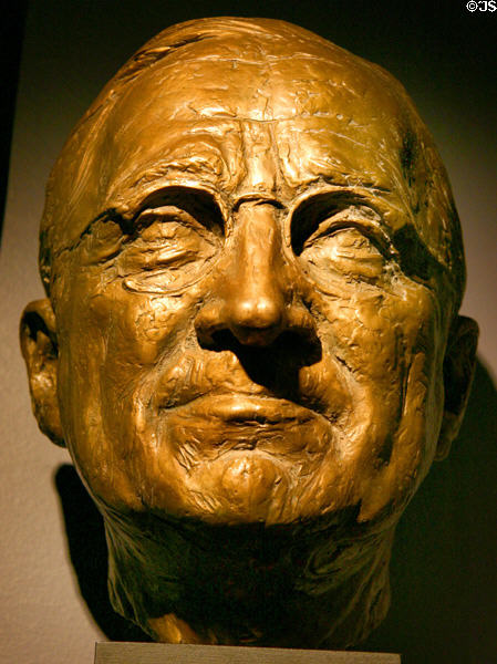 Harry S. Truman bust by F. Belsky at Winston Churchill Memorial & Library at Westminster College. Fulton, MO.