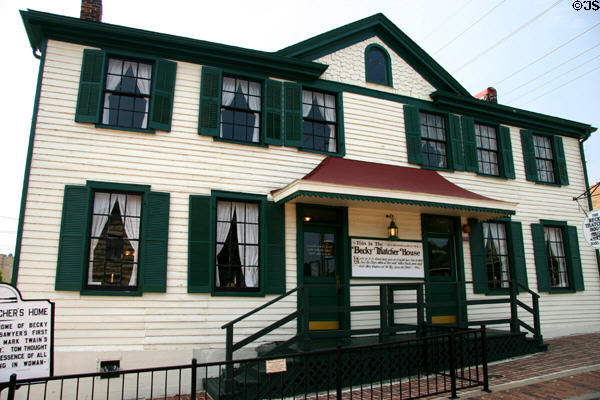 Becky Thatcher House at Mark Twain Boyhood Home & Museum was home of Laura Hawkins on whom Twain modeled Becky. Hannibal, MO.