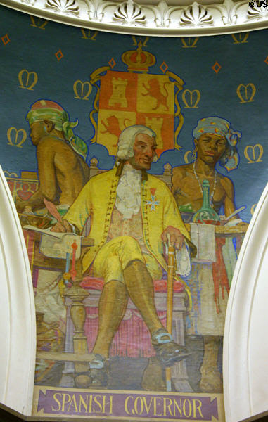 Spanish Governor mural (c1917-28) by Allen Tupper True at Missouri State Capitol. Jefferson City, MO.