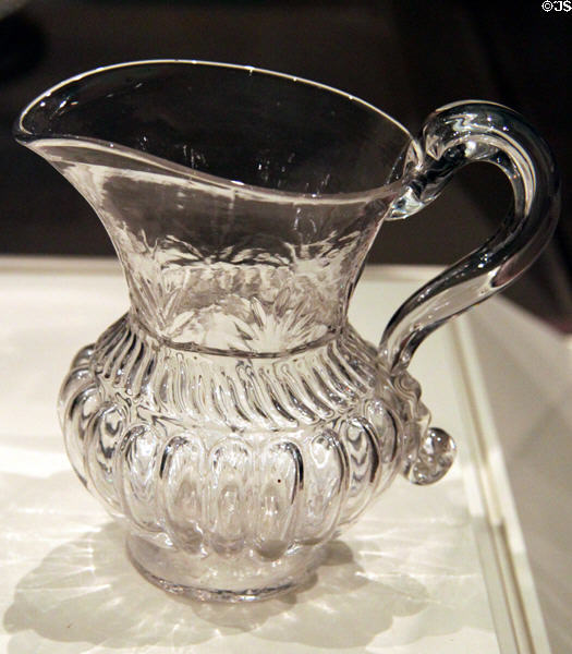 American mold-blown glass pitcher (c1820-40) at Nelson-Atkins Museum. Kansas City, MO.