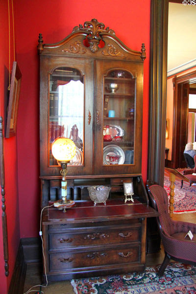 Fold-down desk with bookcase at Vaile Mansion. Independence, MO.