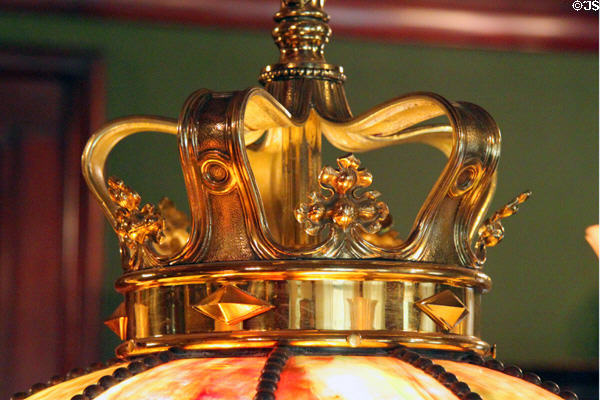 "Queen of the Pantry" Crown on dining room lamp at Lewis-Bingham-Waggoner House. Independence, MO.