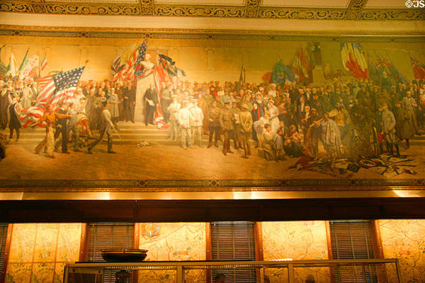 Central detail of Panthéon de la Guerre mural after French original by Daniel MacMorris at Liberty Memorial. Kansas City, MO.