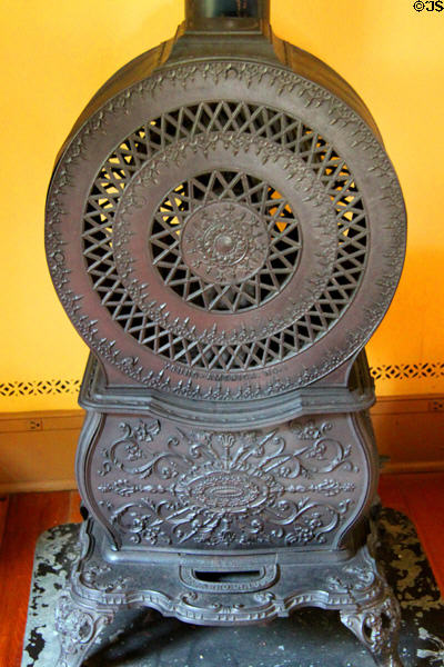 Young America No. 1 cast iron stove (1858) by Bridge & Bro. of St. Louis in dining room at John Wornall House Museum. Kansas City, MO.