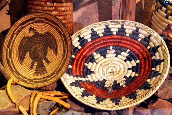 Papago (1900) & Navajo (1982) baskets at Museum of Anthropology of University of Missouri. Columbia, MO.