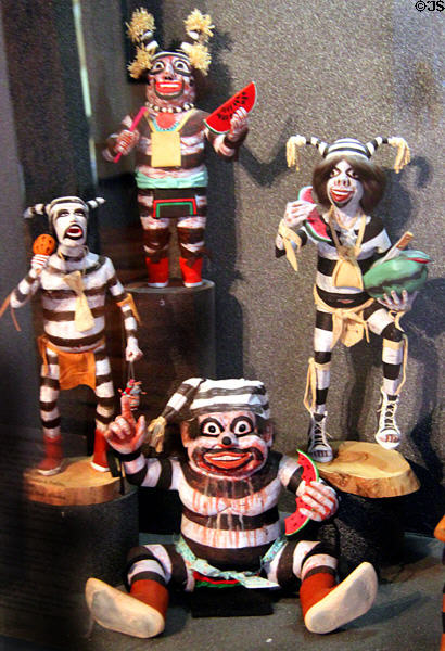 Hopi hano clowns (Koshari) at Museum of Anthropology of University of Missouri. Columbia, MO.