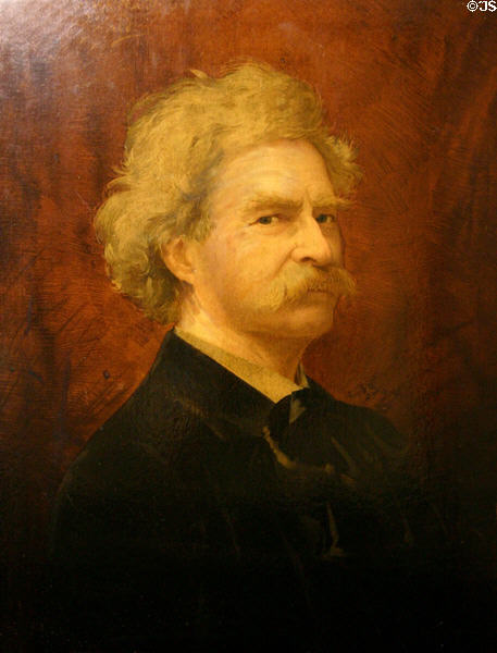 Portrait of Mark Twain (Samuel Langhorne Clemens) at Mark Twain Memorial Shrine. MO.