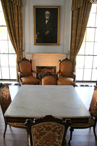 Marble table & chairs at Beauvoir. Biloxi, MS.