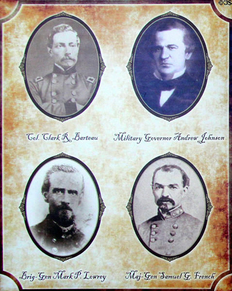 Clark Barteau, Andrew Johnson, Mark P. Lowrey & Samuel G. French - Confederate leader photos at Jefferson Davis presidential library at Beauvoir. Biloxi, MS.