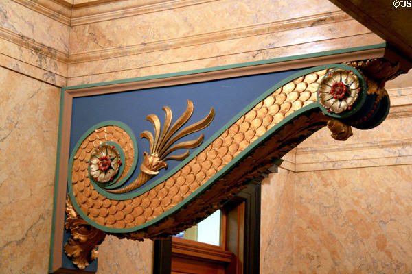 Decorated bracket in House of Representatives of Mississippi State Capitol. Jackson, MS.
