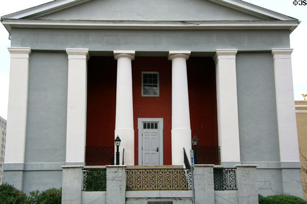 Older Greek-Revival wing of Galloway Memorial United Methodist Church. Jackson, MS.