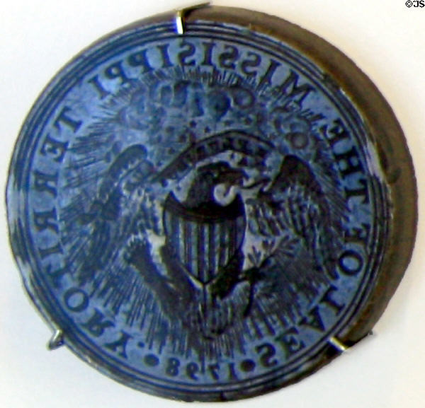Seal of Missisippi [sic] Territory (1798) used until 1817 at Museum of Mississippi History. Jackson, MS.