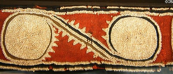 Chickasaw Indian beaded sash or baldric given by Chief William Colbert when Chickasaws were removed from MS to Indian Territory in 1830s at Museum of Mississippi History. Jackson, MS.