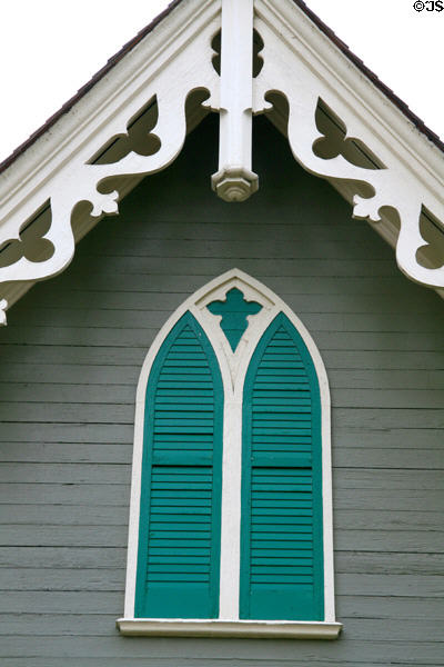 Gothic barge board & pointed window of Manship House. Jackson, MS.