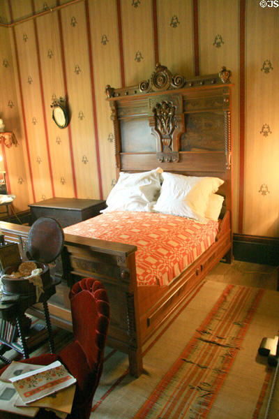 Carved wooden bed in Manship House. Jackson, MS.