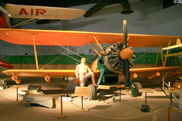 Boeing Stearman aircraft outfitted as crop-duster at Agricultural Aviation Museum. Jackson, MS.