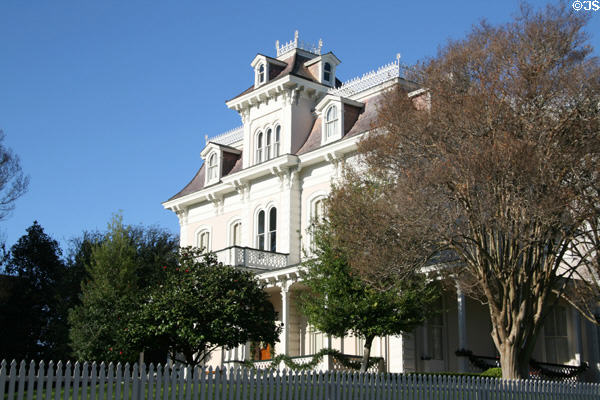 Oblique view of Second Empire Glen Auburn home. Natchez, MS.