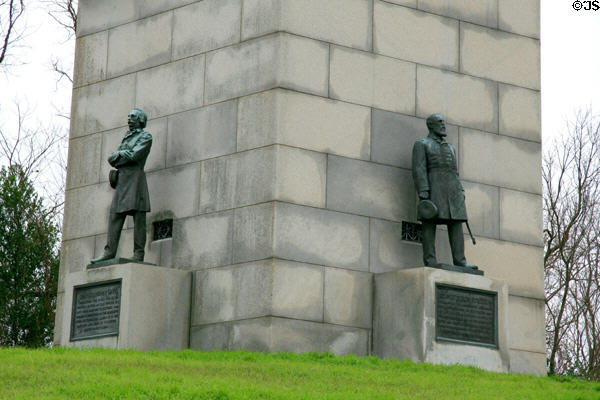 Flag Officer Charles Henry Davis & Admiral David Dixon Porter (1911) sculptures on Navy Monument. Vicksburg, MS.