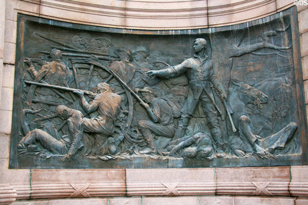 Bronze relief of Confederate soldiers on Missouri State Memorial. Vicksburg, MS.