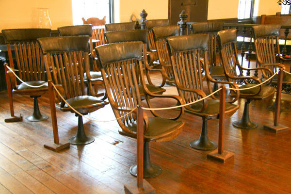 Swivel jury chairs in Old Court House Museum. Vicksburg, MS.
