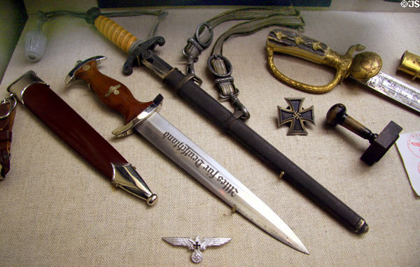 Collection of Nazi knives at Armed Forces Museum. Hattiesburg, MS.