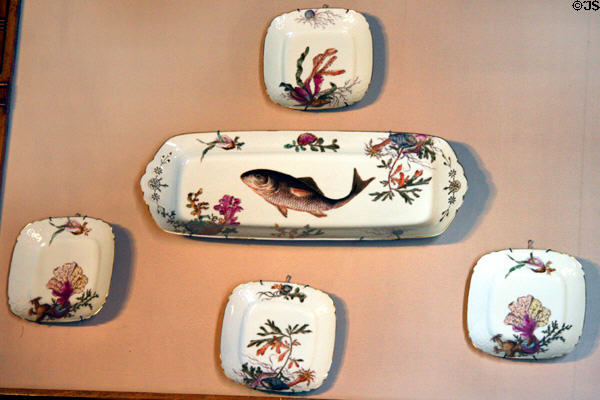 Seaweed decorated plates in Copper King Mansion. Butte, MT.