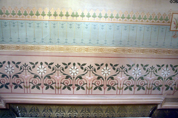 Living ceiling decorative patters in Copper King Mansion. Butte, MT.