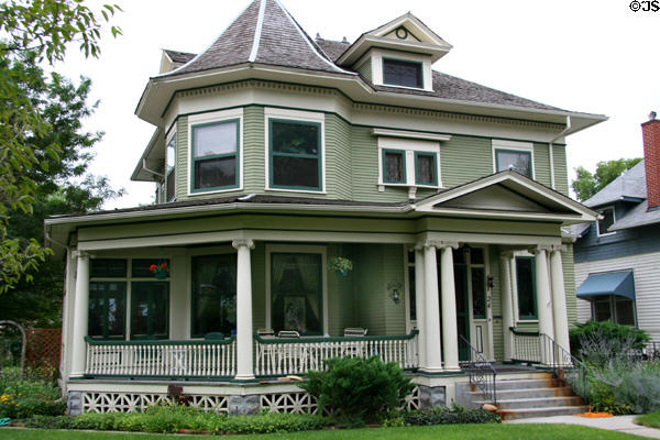 House at 24 Yellowstone Ave. in Moss Mansion heritage district. Billings, MT. Style: Queen Anne.
