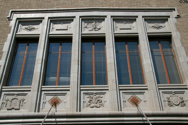 Detail of windows of New York Block. Helena, MT.