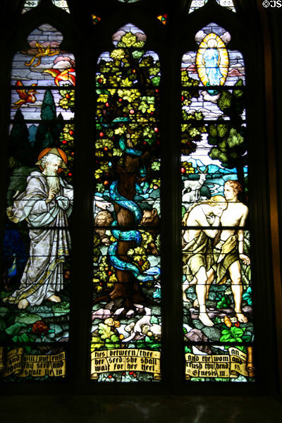 Garden of Eden stained glass window of Cathedral of Saint Helena. Helena, MT.